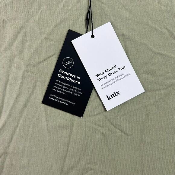 Knix Sweatshirt Womens L Green Pullover Modal Terry Crew Top Good To Go Crew - Picture 9 of 11